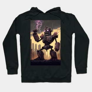 Giant robot attacking the city - Japanese style Hoodie